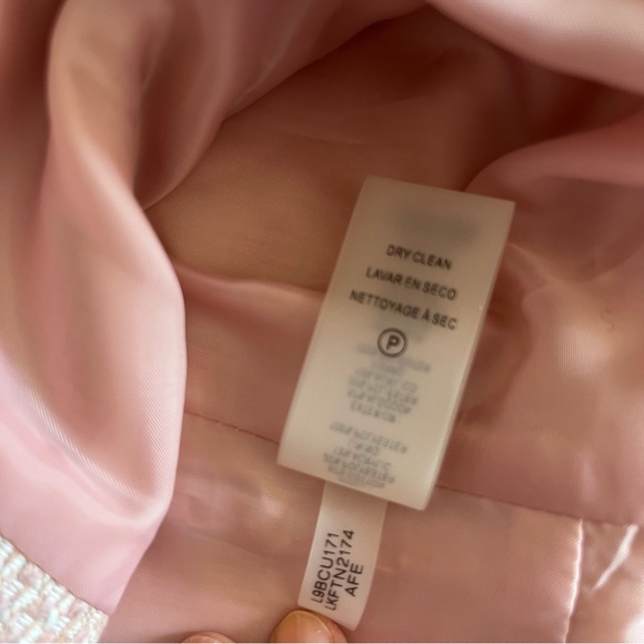 Karl Lagerfeld Pink Tweed Zip Front Blazer - Picture 13 of 16